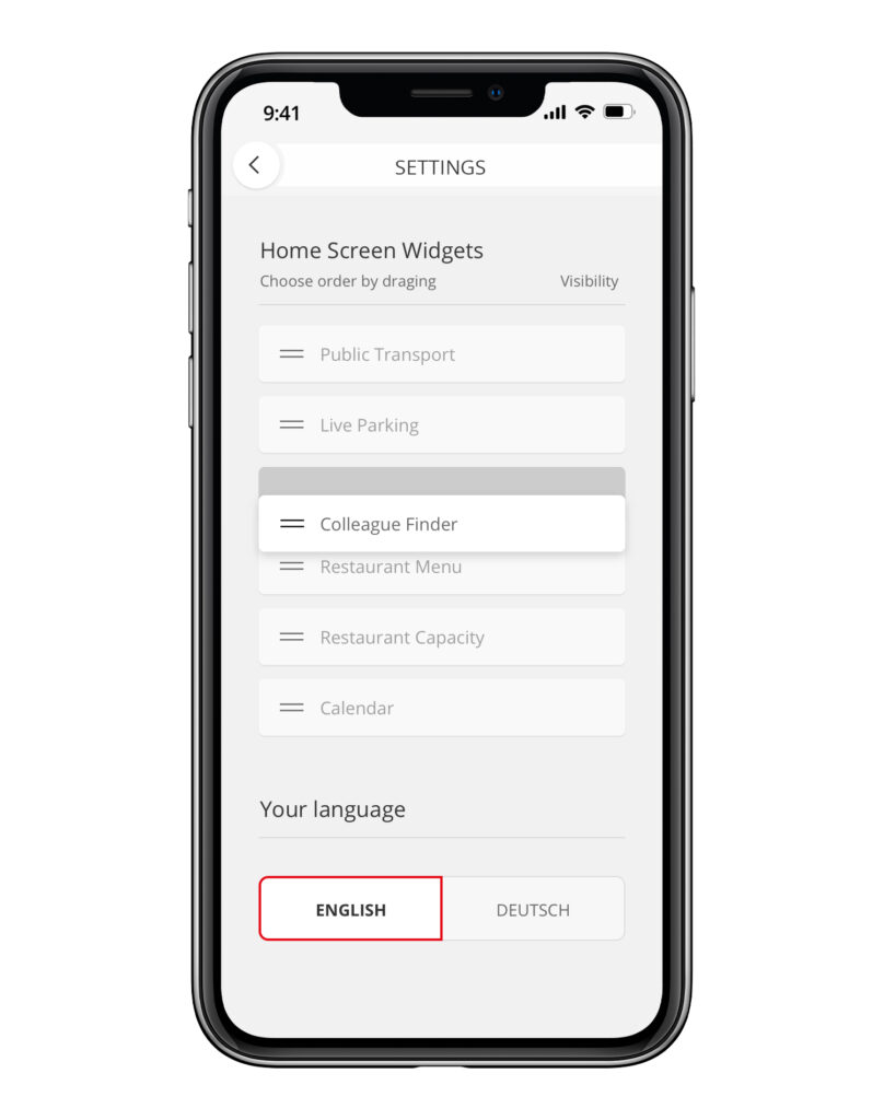 infsoft Workplace Experience App Settings 2