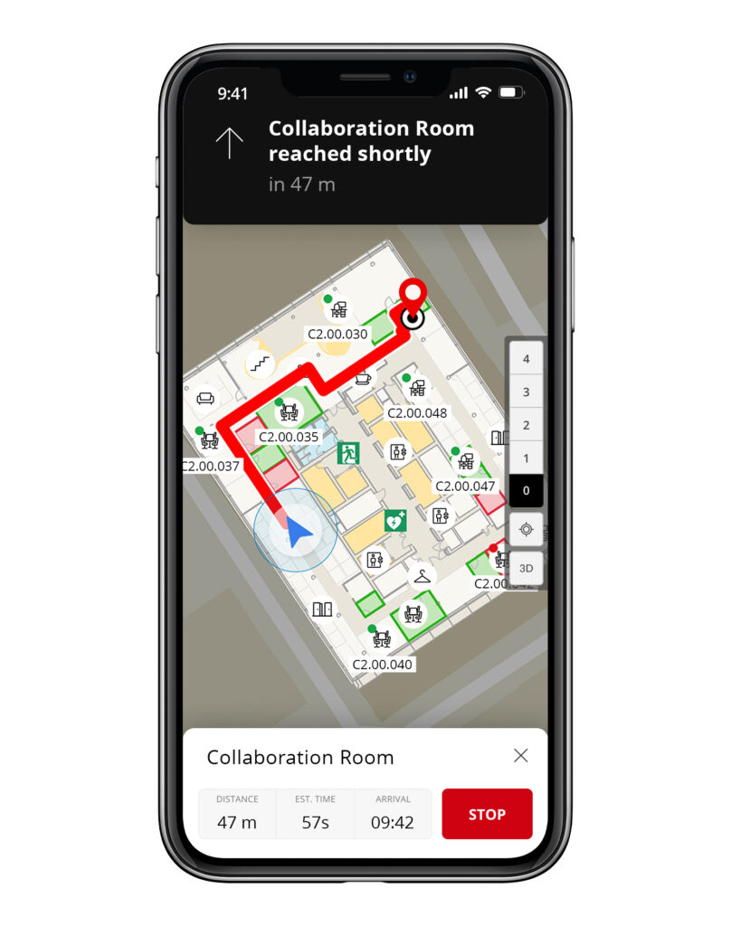 infsoft Workplace Experience App Maps and Navigation Navigation