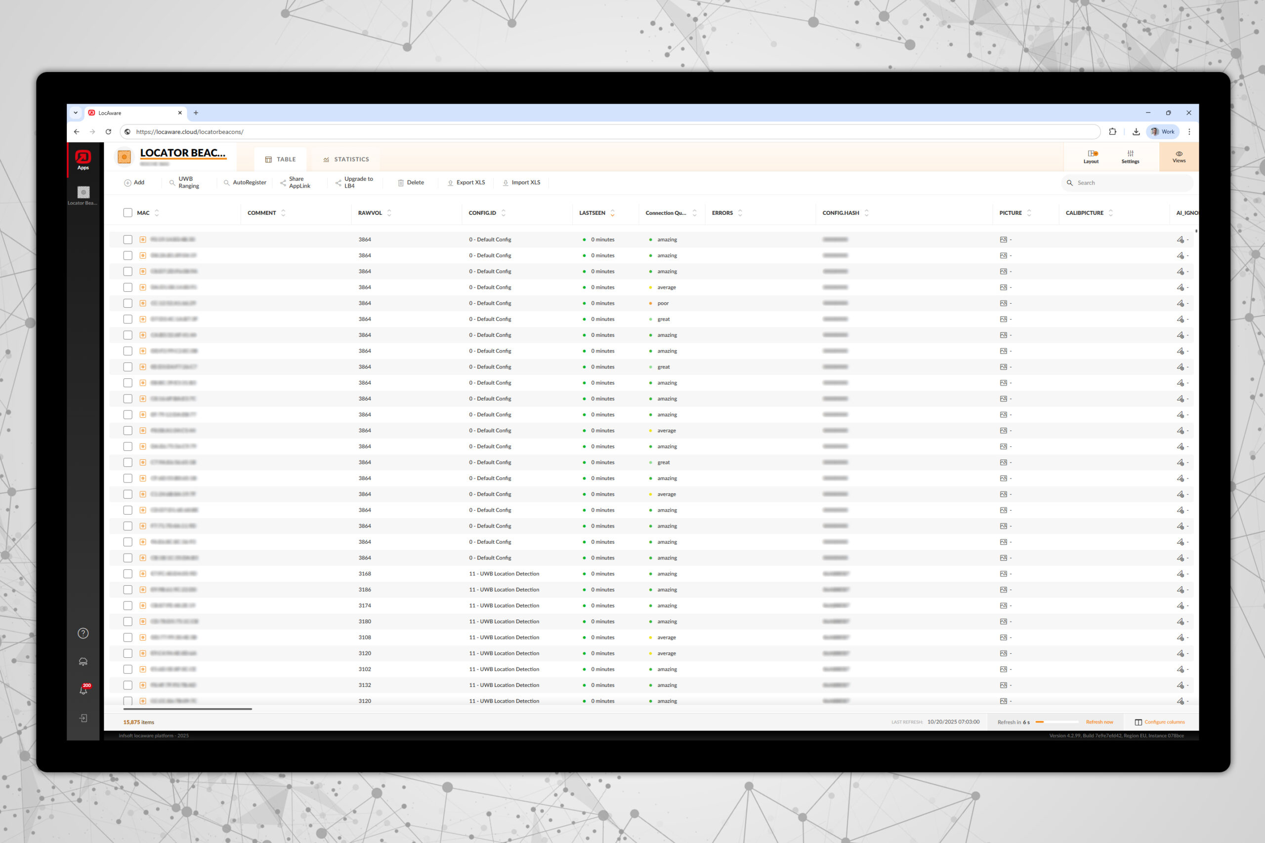 infsoft Locator Beacons infsoft Platform Locator Beacons Registrierung von AI Sensoren