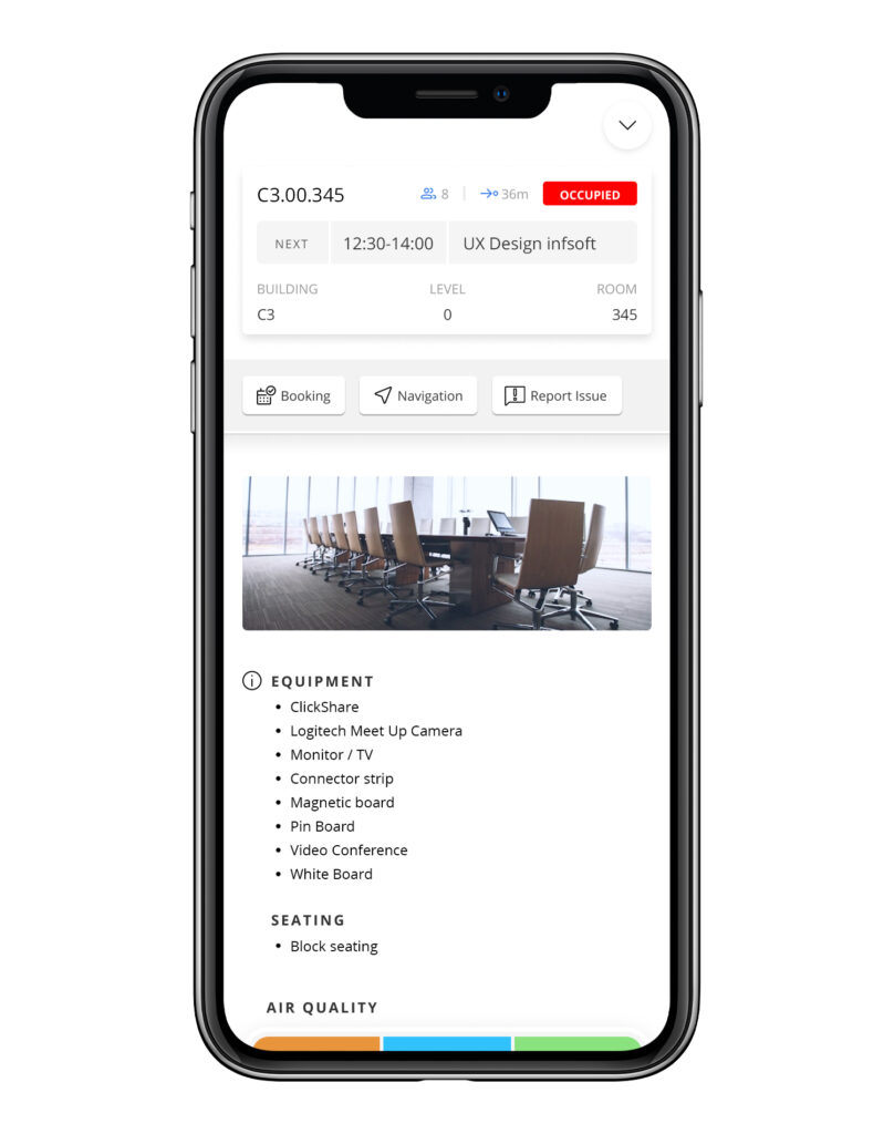 infsoft Workplace Experience App Ressource Booking Room Details