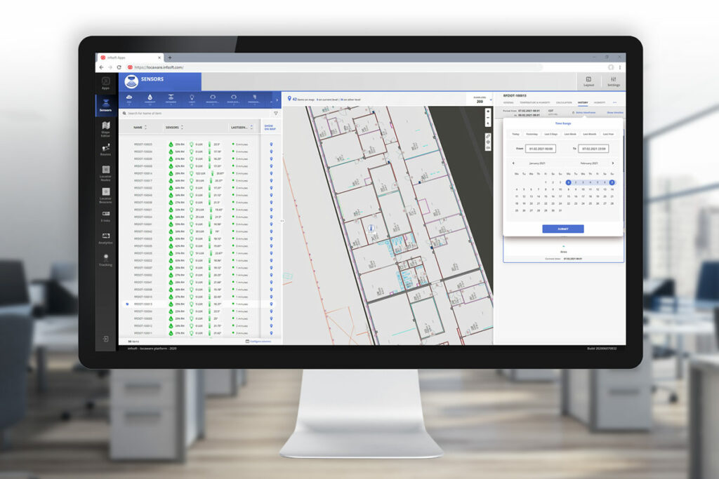 infsoft Sensors dashboard