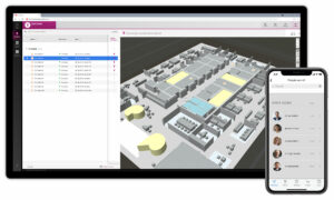 infsoft Tracking dashboard and First Aider list in infsoft Workplace Experience App