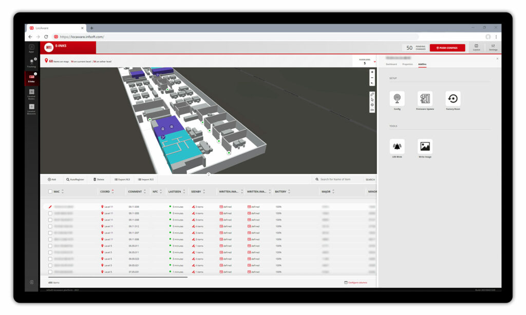 infsoft E-Inks dashboard