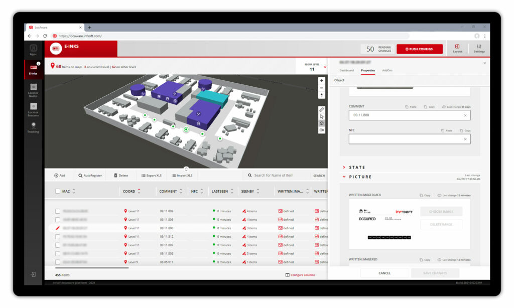 infsoft E-Inks dashboard