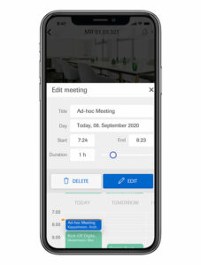 infsoft Workplace Experience App: Edit Meeting