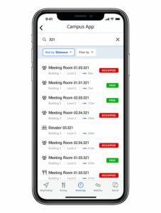 infsoft Workplace Experience App: Room Search