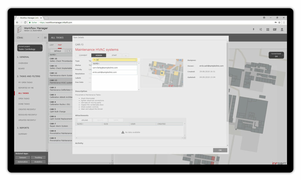 infsoft Workflow Manager dashboard